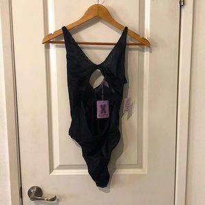 Black Lame (La-May) fabric body suit